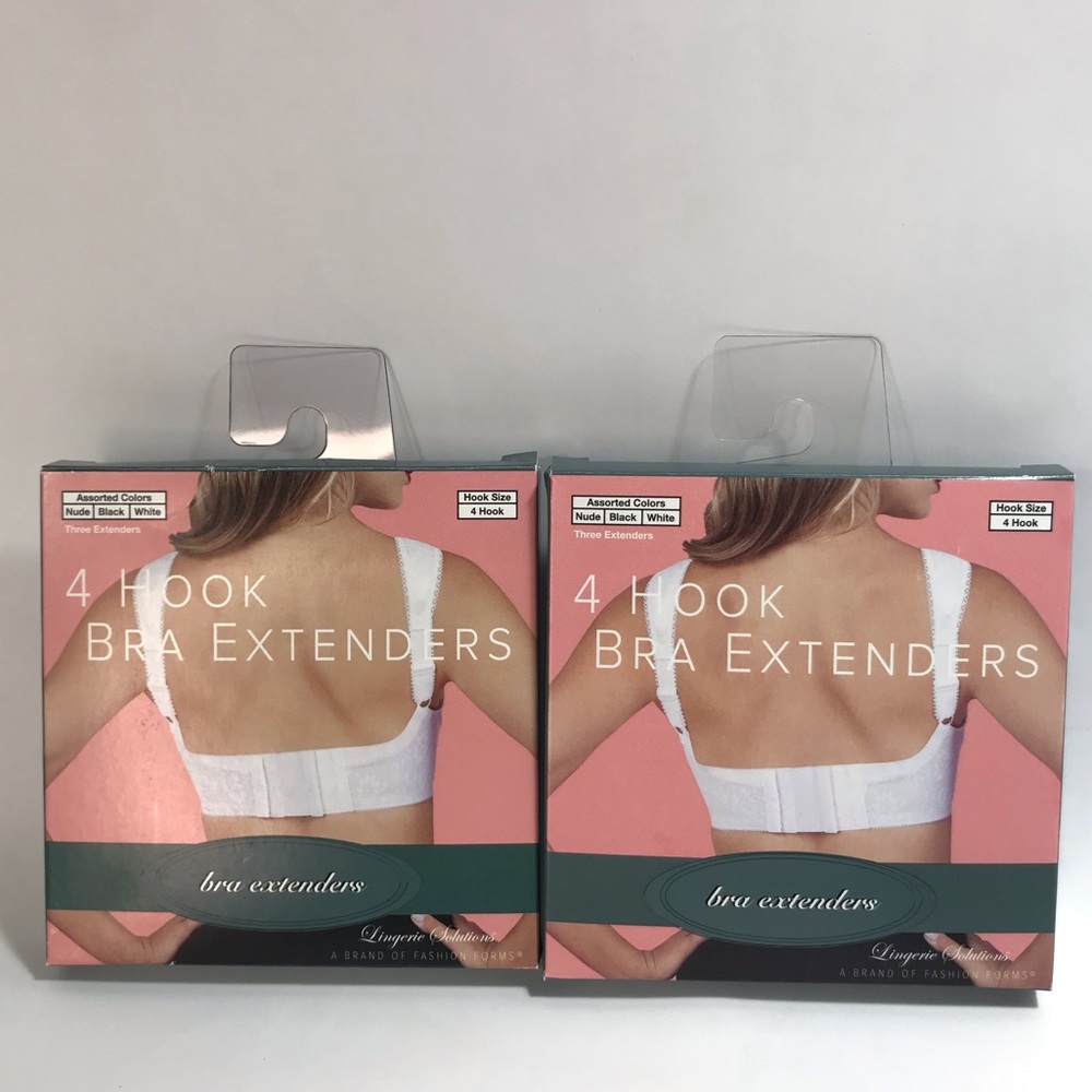 Lingerie Solutions 2 Box Bundle of 4 Hook Bra Extenders NWT